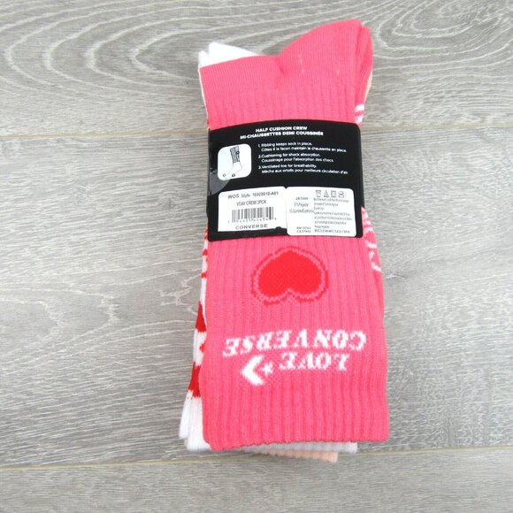Converse Half Cushion Crew Socks Multi (3 Pairs) Pack Women's Size 4-10 NEW - Picture 13 of 16
